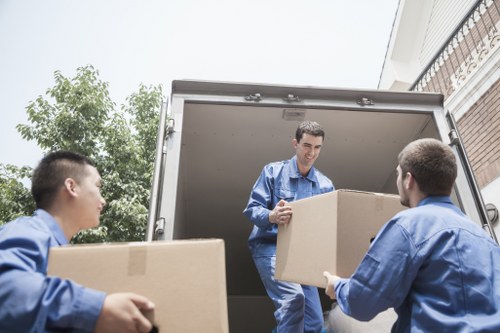 Commercial moving team preparing office relocation in Paddington