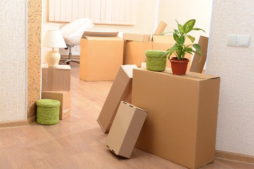 Unpacking boxes into a new flat near Paddington